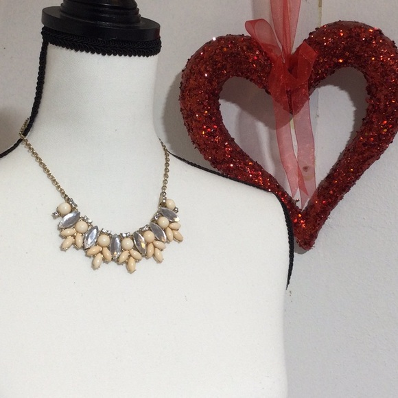 Faux Pearl and Rhinestone Statement Necklace - Picture 1 of 10